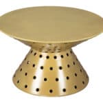 Modern Round Gold Coffee Table with Powder Coated Body