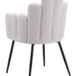 Ivory Shearling Style Dining Chair with Steel Frame (Set of 2) 16 Ivory Shearling Style Dining Chair with Steel Frame (Set of 2)