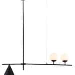 Matte Black Geometric Ceiling Lamp with Gold-Plated Steel and Frosted Glass 18 Matte Black Geometric Ceiling Lamp with Gold-Plated Steel and Frosted Glass