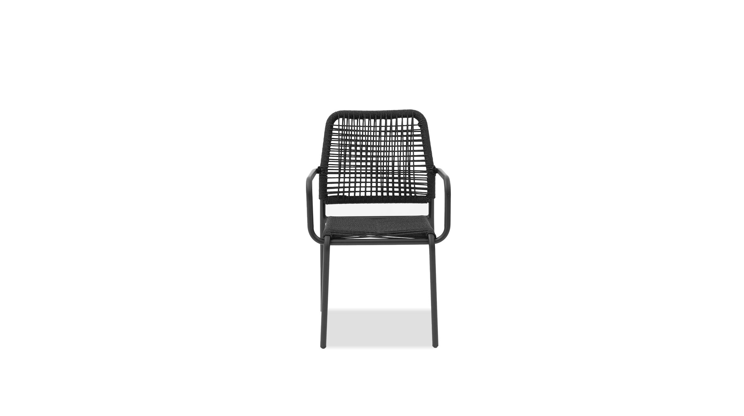 castile coal black rope indoor outdoor dining armchair