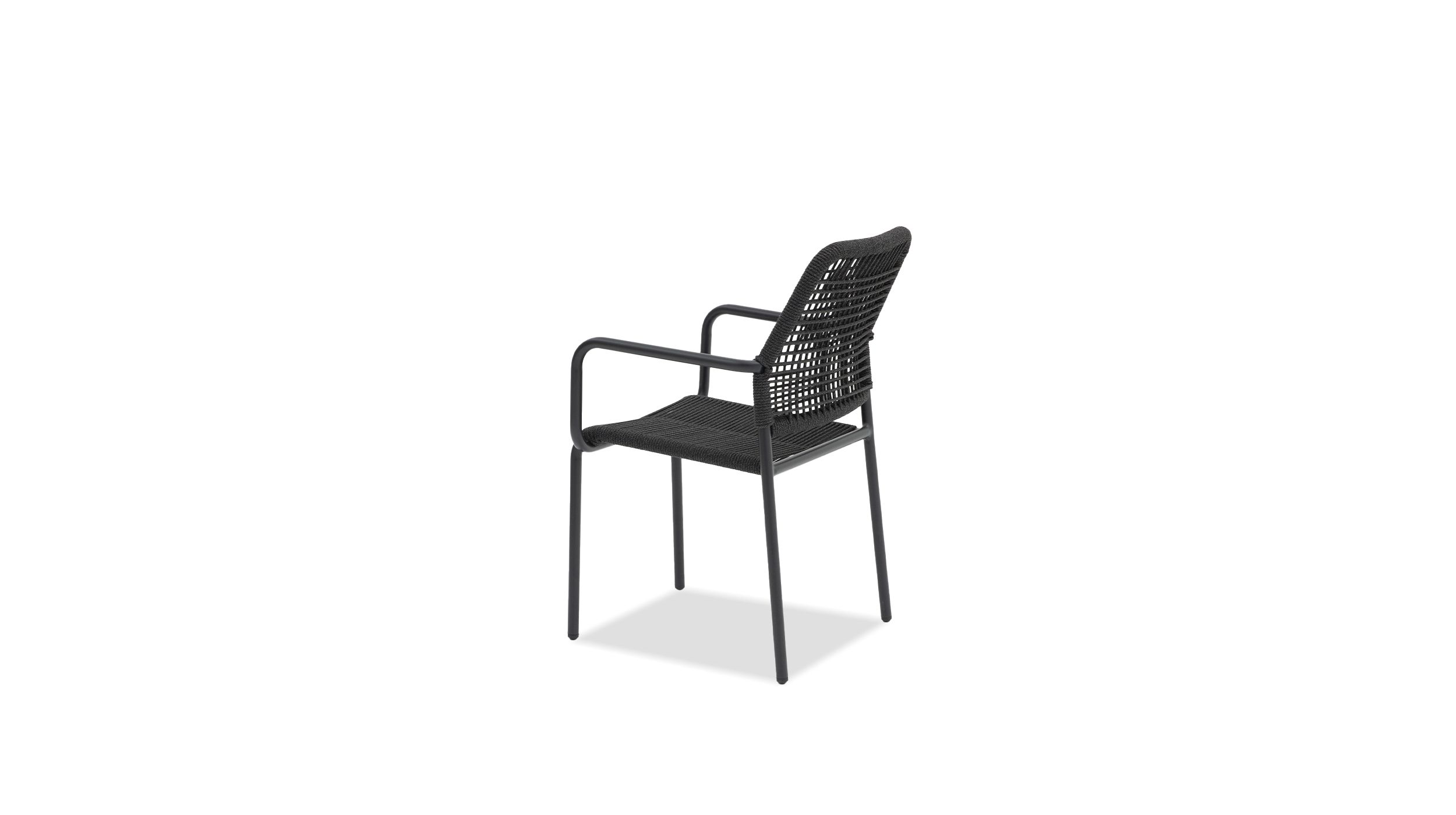 castile coal black rope indoor outdoor dining armchair