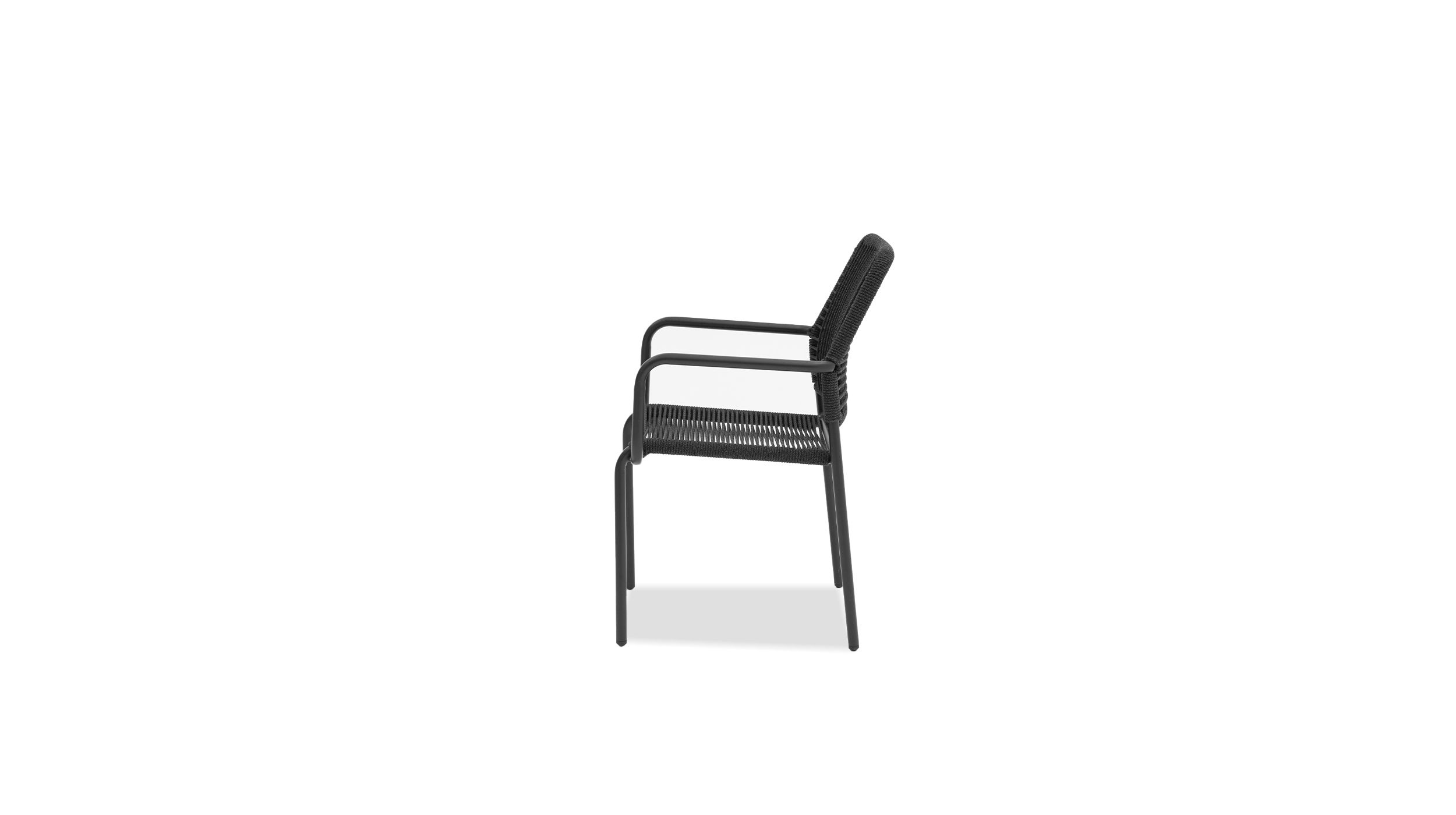 castile coal black rope indoor outdoor dining armchair