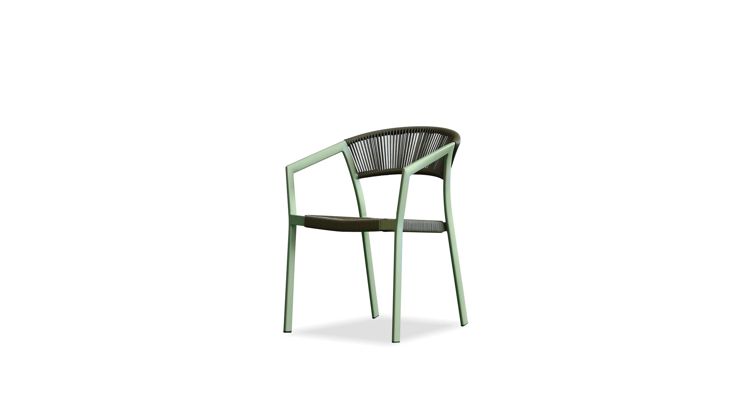 soria olive green rope indoor outdoor dining armchair