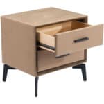 Modern Brown Side Table with Two Drawers and Steel Frame 18 Modern Brown Side Table with Two Drawers and Steel Frame