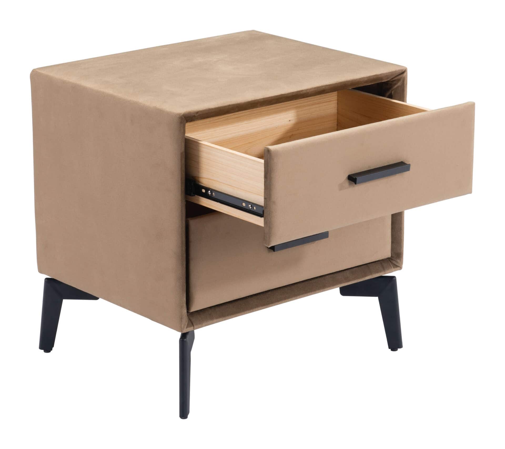 Modern Brown Side Table with Two Drawers and Steel Frame 8 Modern Brown Side Table with Two Drawers and Steel Frame - Image 8