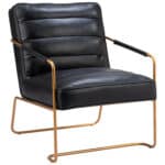 Modern Tufted Vinyl Accent Chair with Powder-Coated Steel Base 14 Modern Tufted Vinyl Accent Chair with Powder-Coated Steel Base