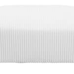 Large White Ottoman with Velveteen Corduroy Fabric and Wood Legs 12 Large White Ottoman with Velveteen Corduroy Fabric and Wood Legs