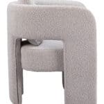 Misty Gray Modern Dining Chair with Armrest Support