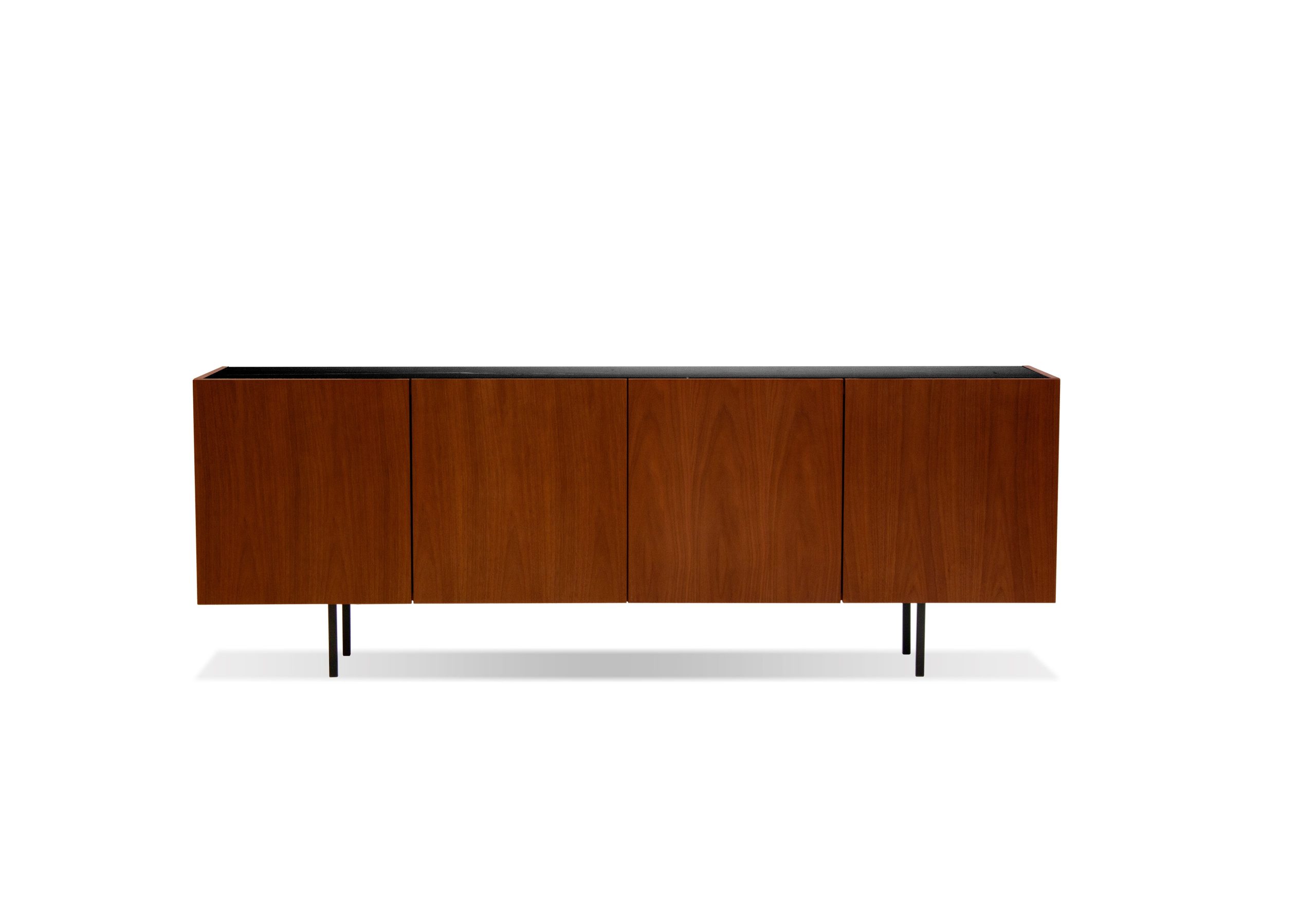 calvin buffet walnut doors black marble top