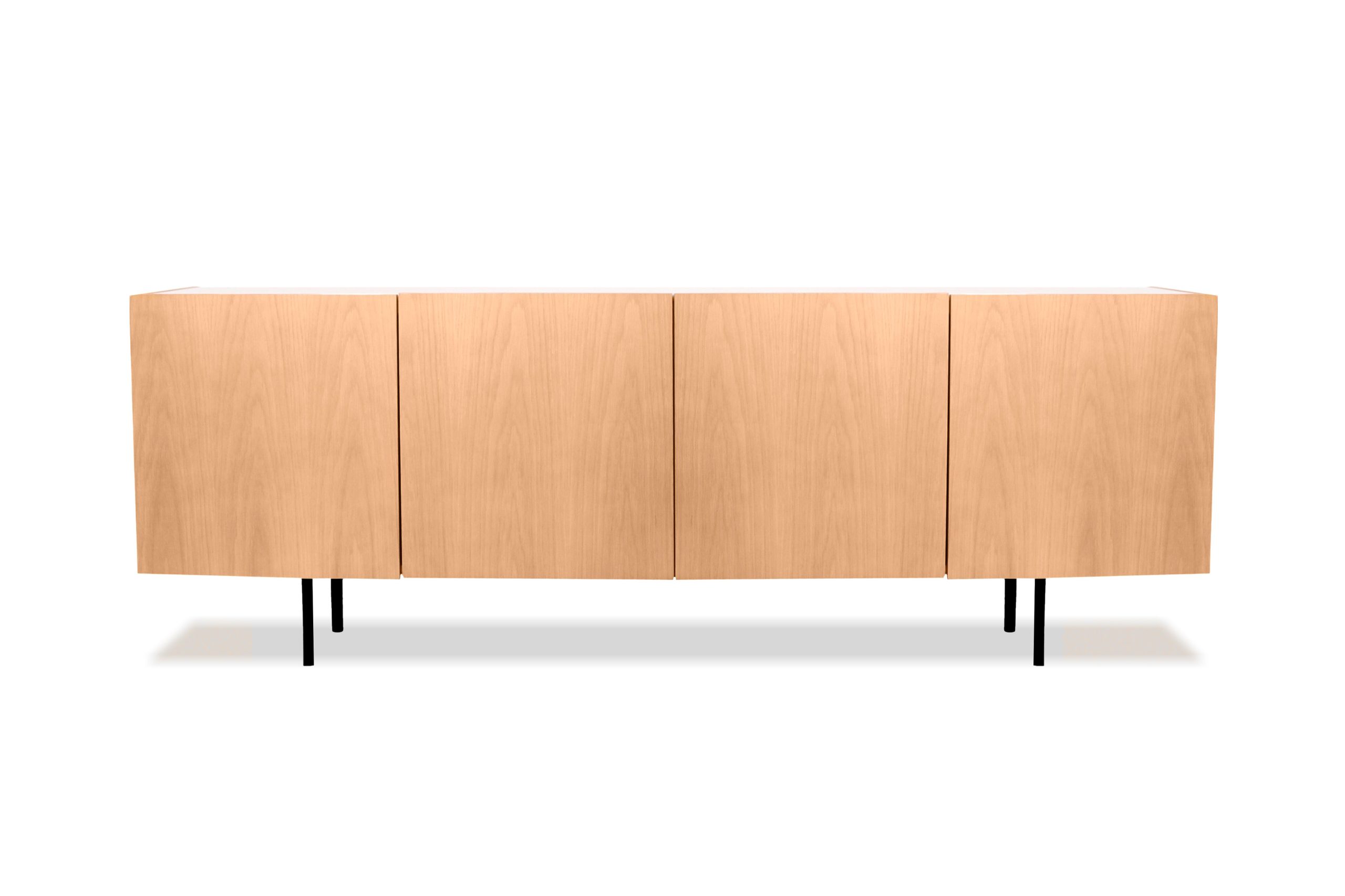 calvin white oak buffet with white marble top