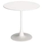 Round White Dining Table with Sunburst Design and Steel Frame