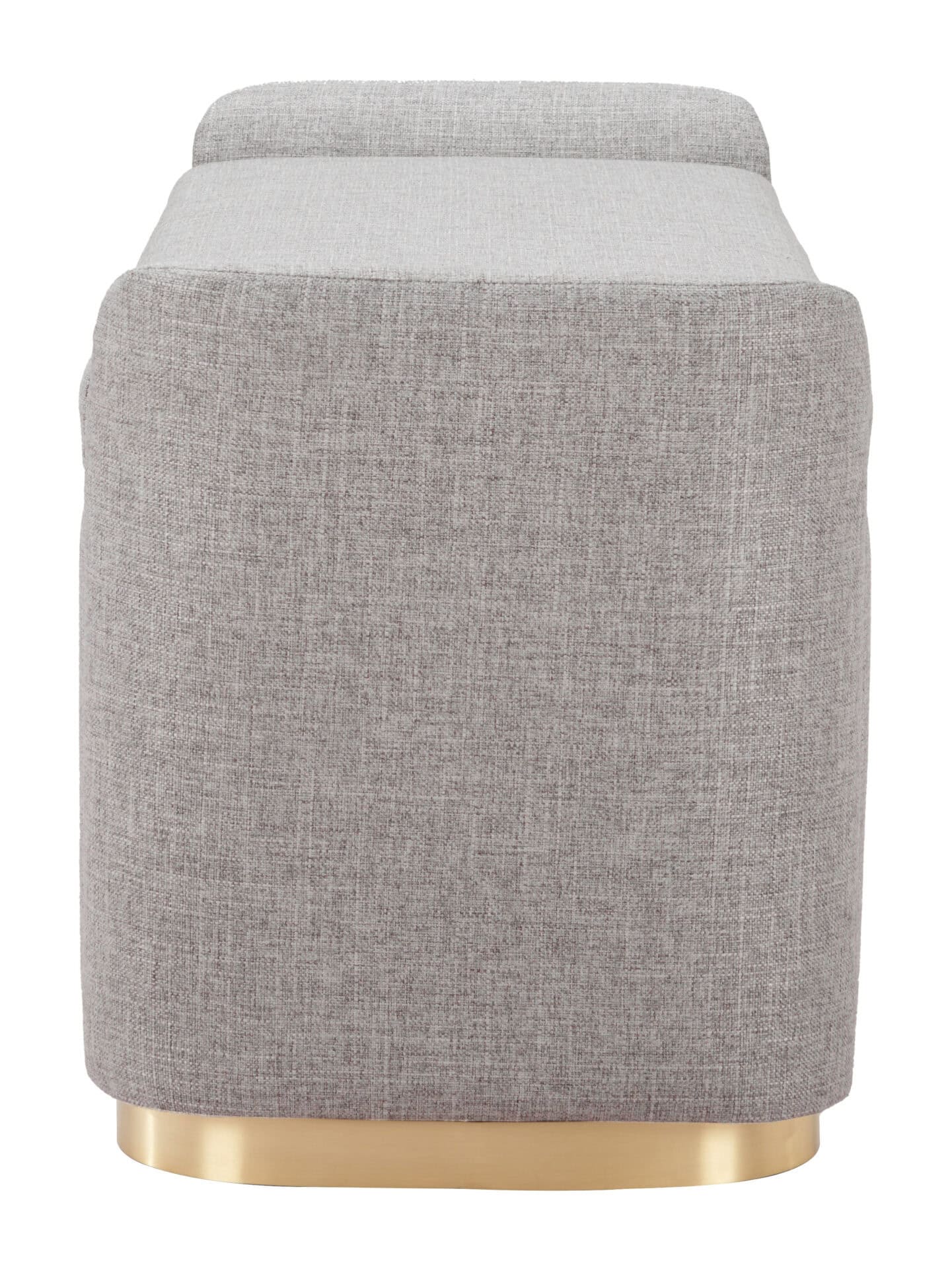 Gray Upholstered Storage Bench with Steel Legs and Hidden Compartment 2 Gray Upholstered Storage Bench with Steel Legs and Hidden Compartment - Image 2
