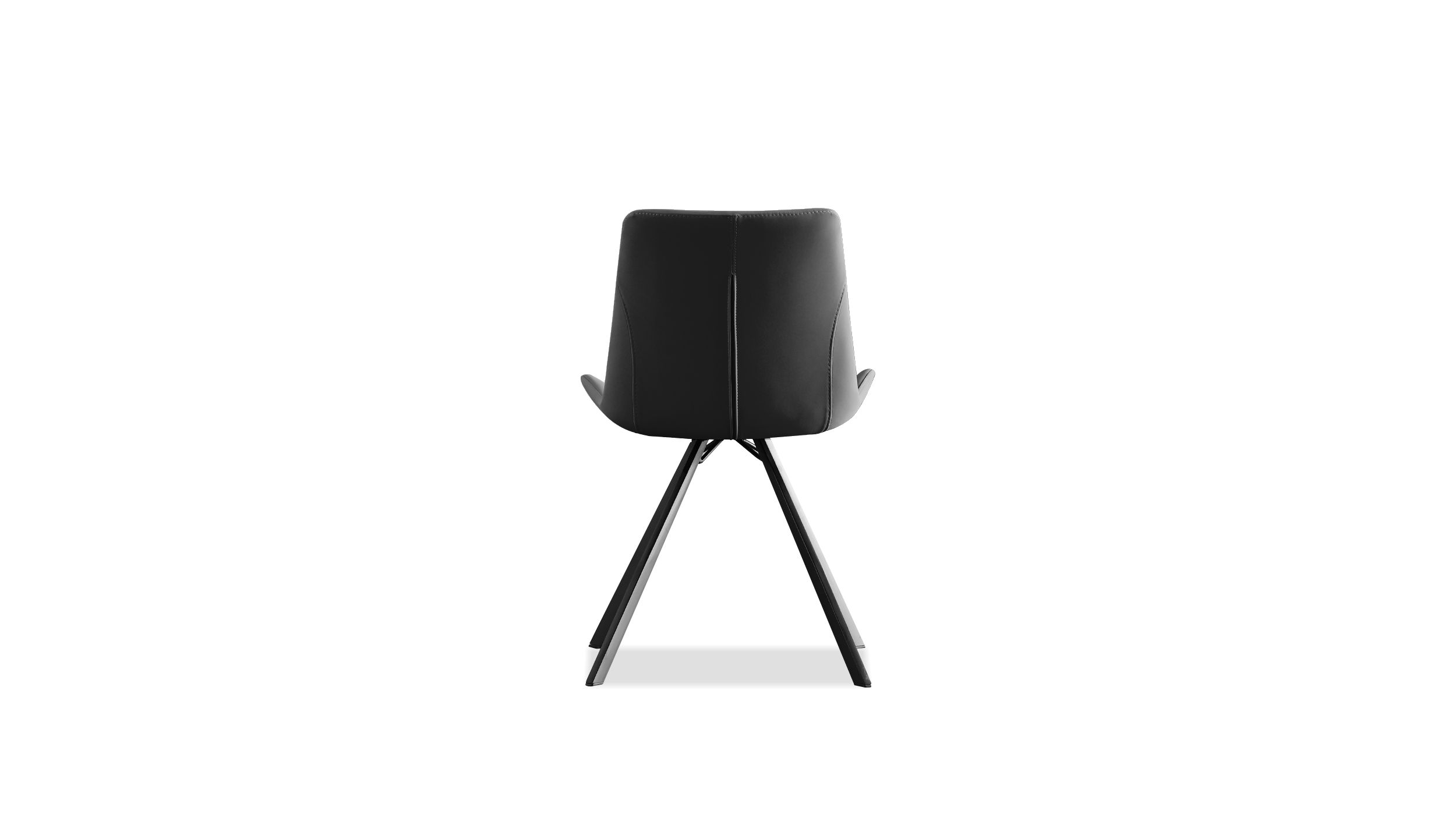 billy black leatherette dining chair black steel base