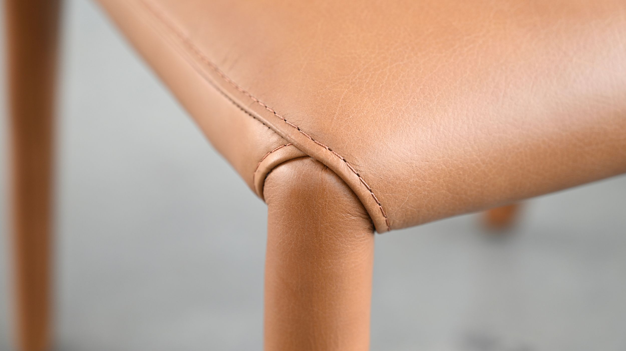 bosco palomino leather metal dining chair