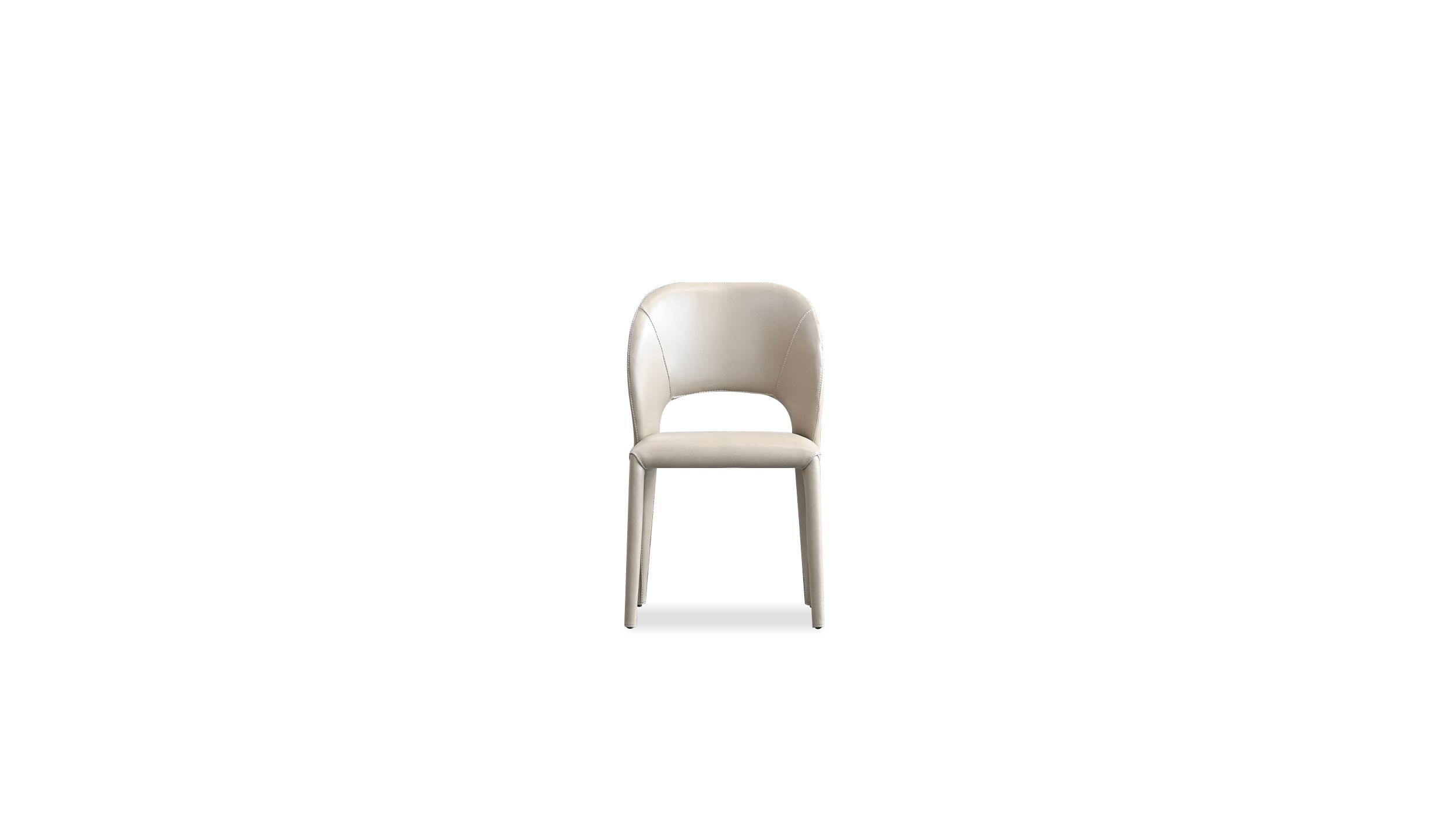 bosco taupe pebbled leather dining chair with metal