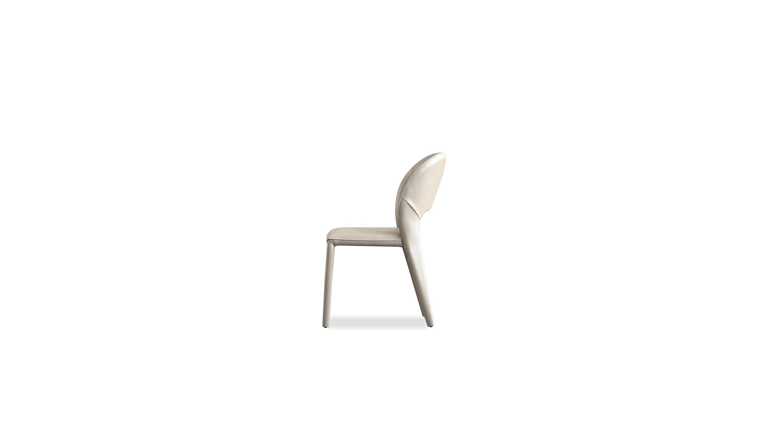 bosco taupe pebbled leather dining chair with metal