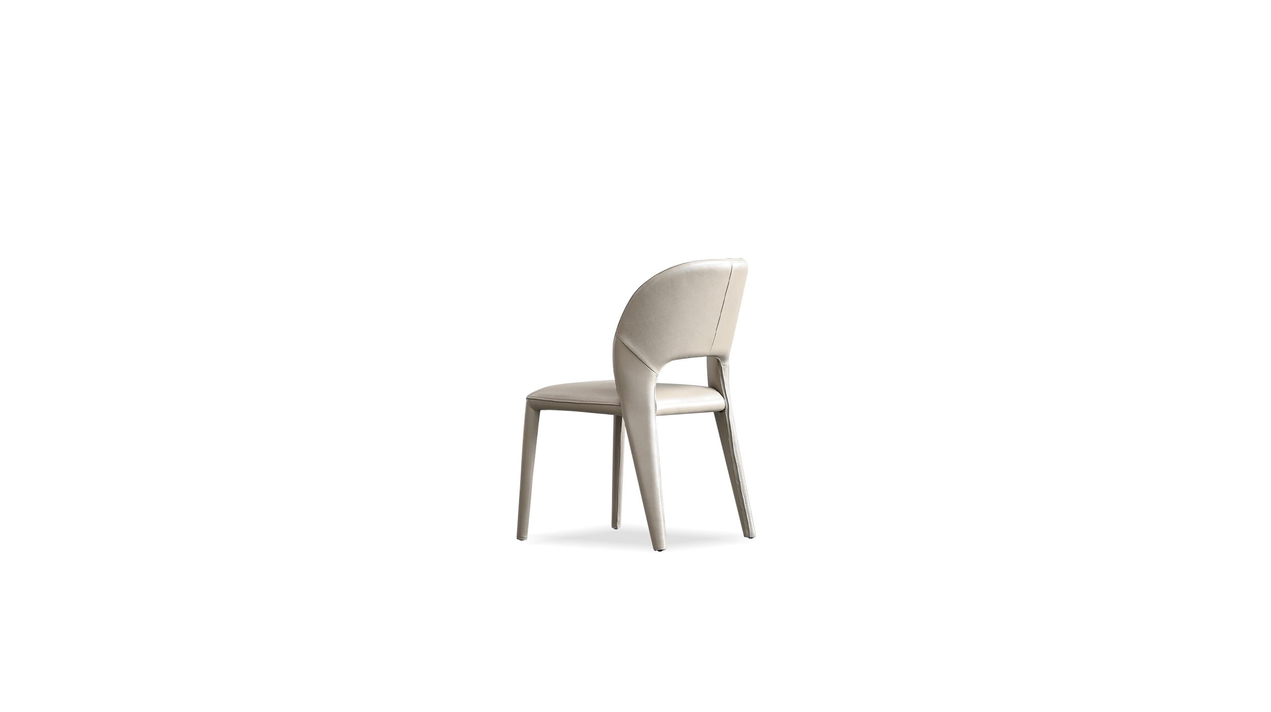 bosco taupe pebbled leather dining chair with metal