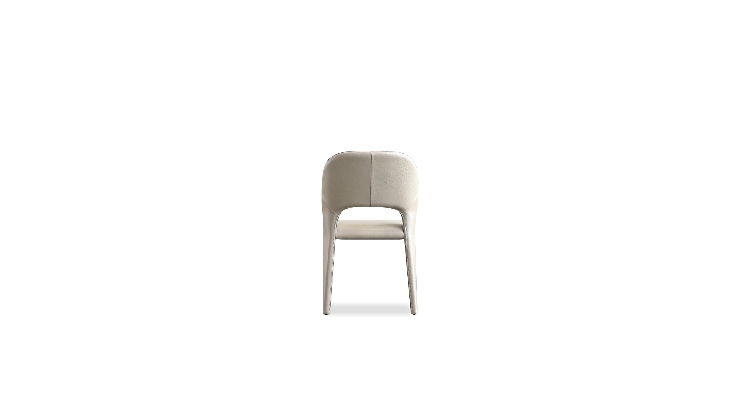 bosco taupe pebbled leather dining chair with metal