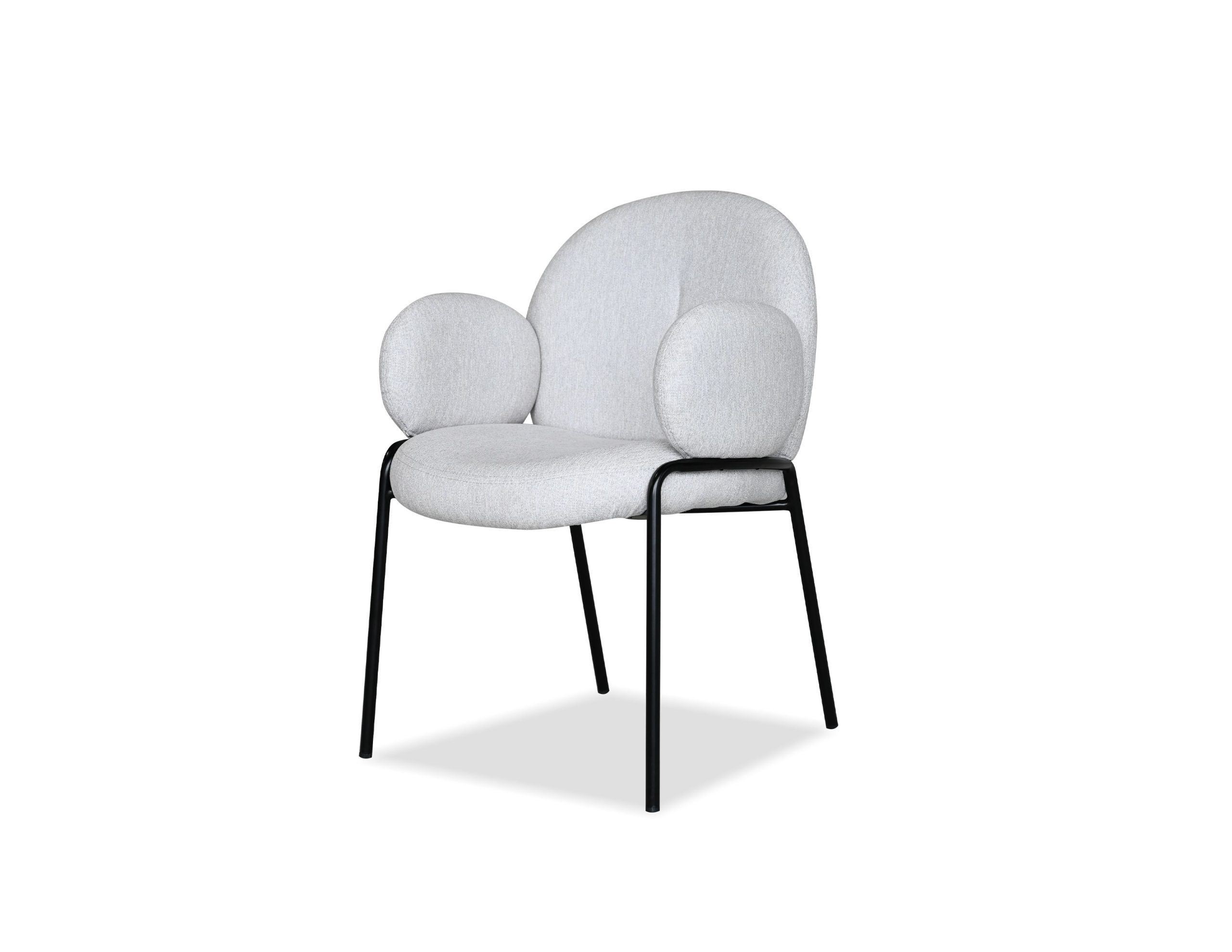 pebble armchair black powder coated steel base