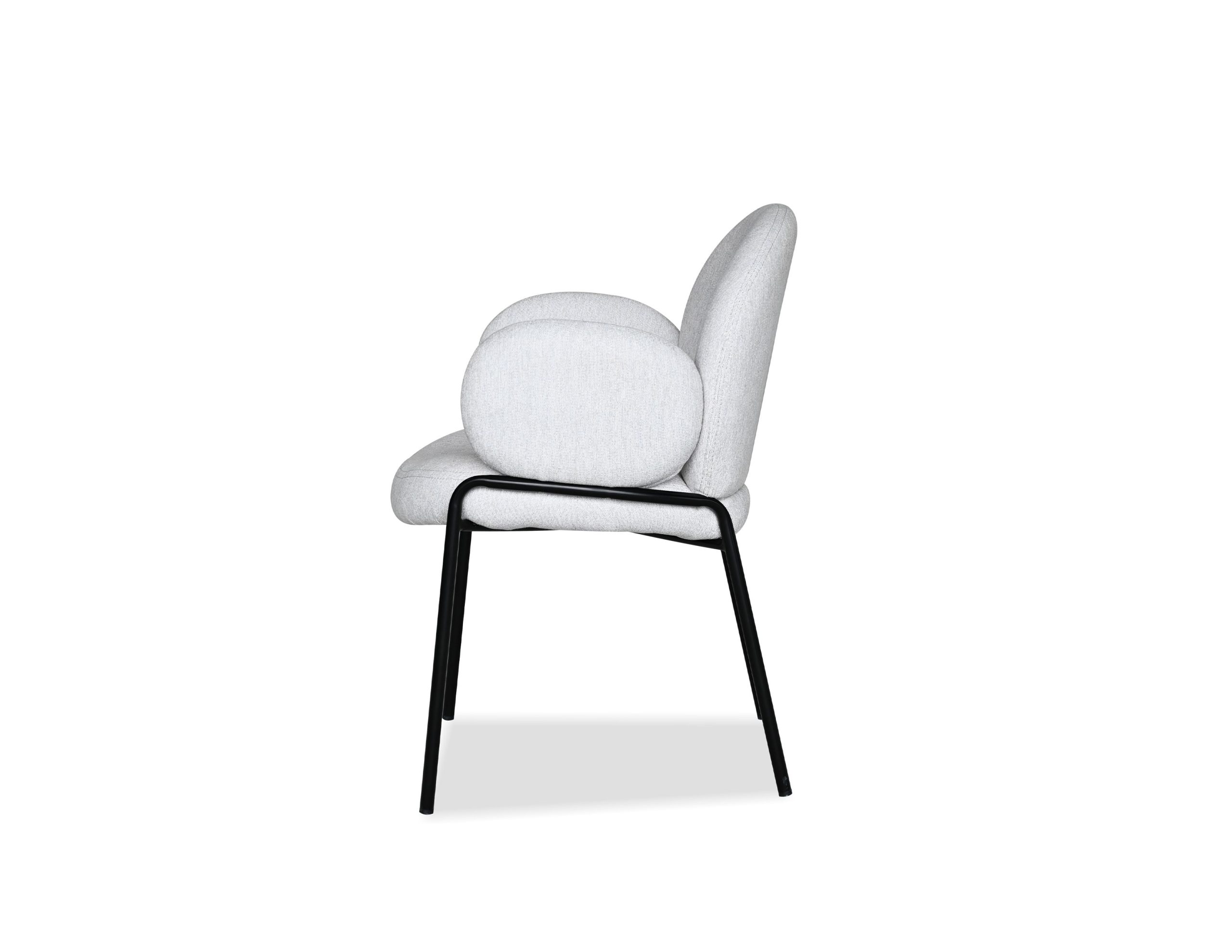 pebble armchair black powder coated steel base