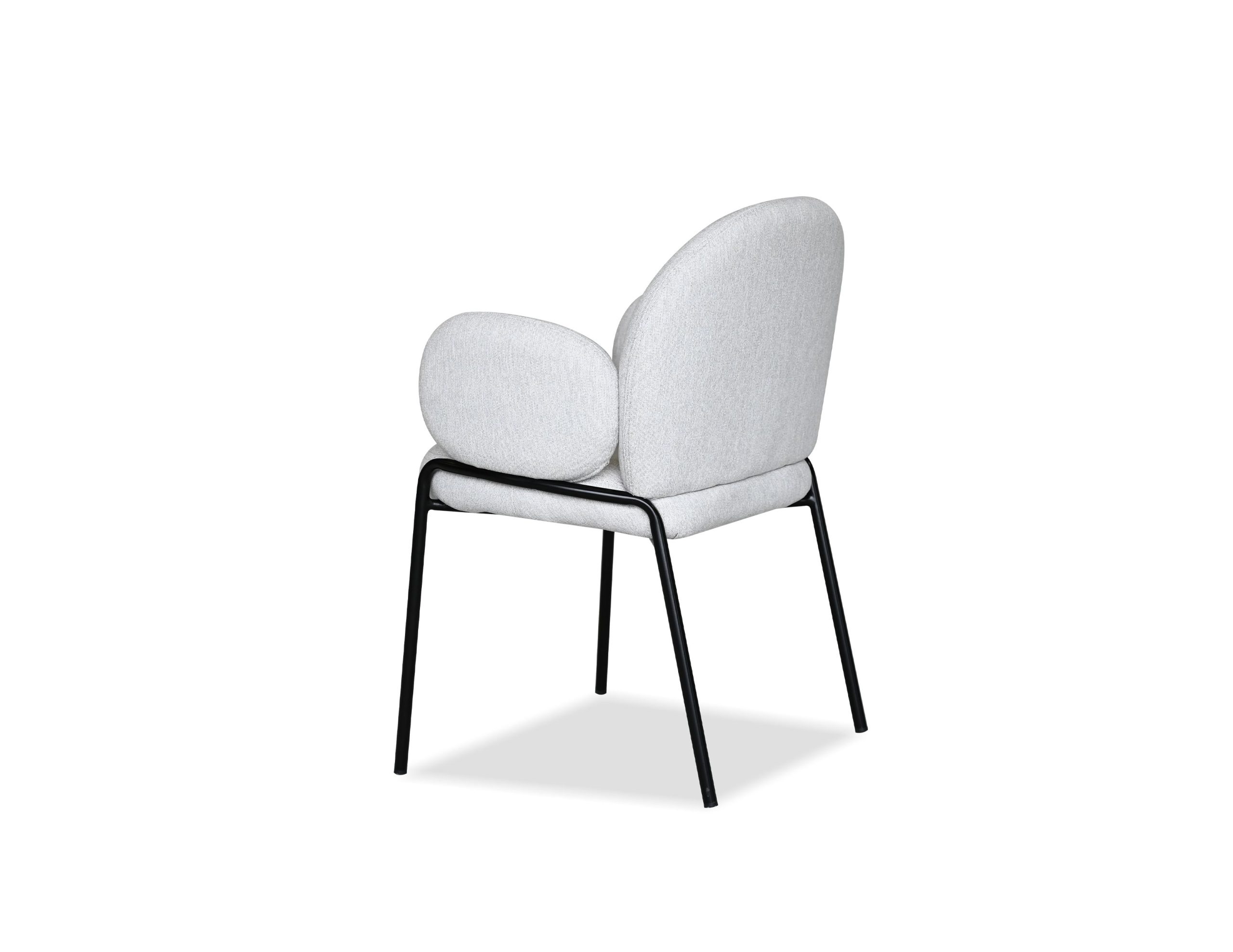 pebble armchair black powder coated steel base