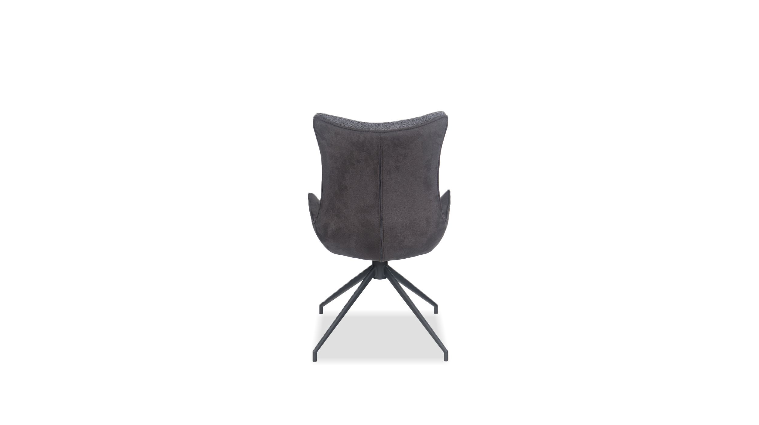 vita steel grey fabric dining chair black metal base