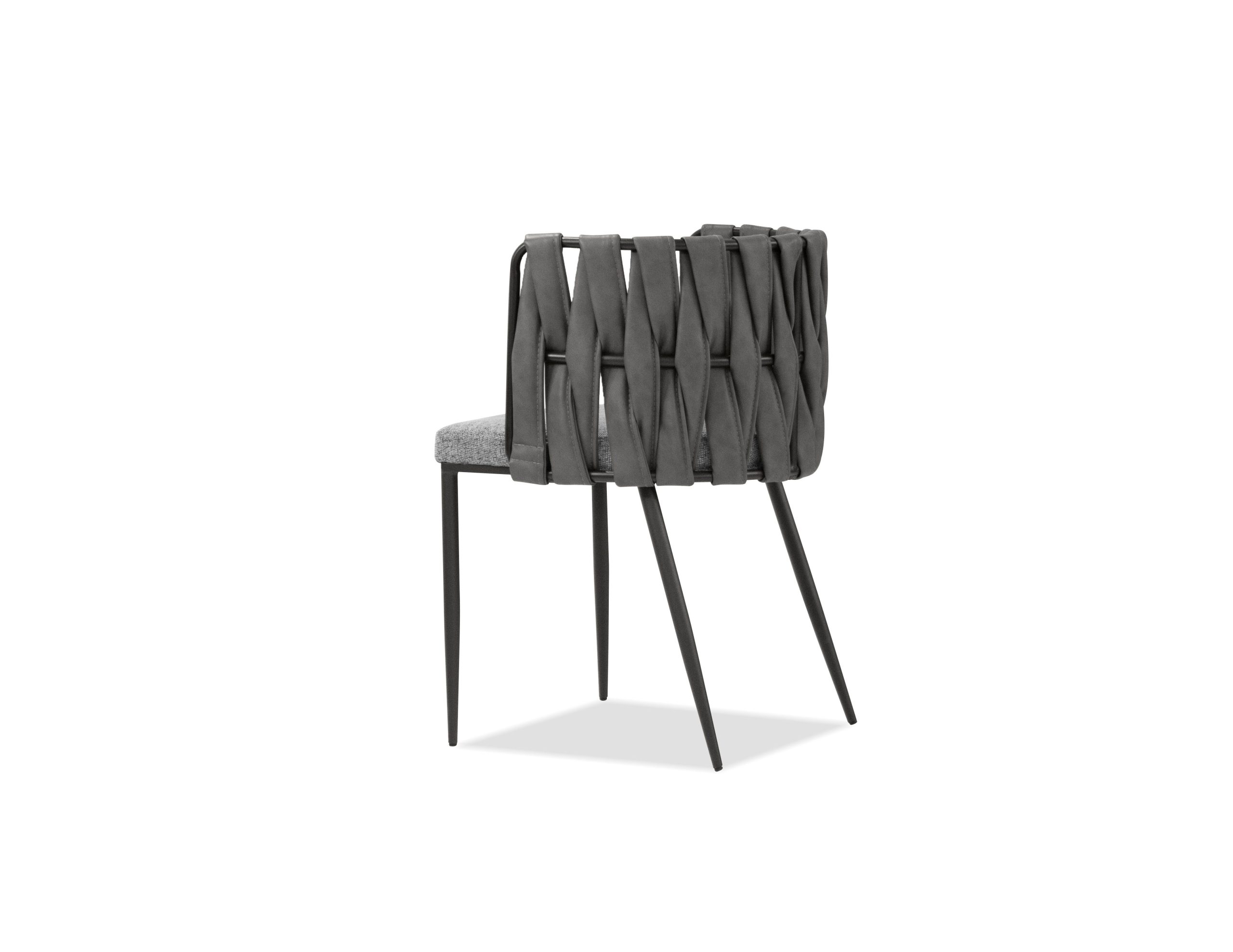 weaver ultra nubuck leatherette dining armchair, black steel
