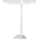 Modern White Side Table with Marble Base and Steel Frame 9 Modern White Side Table with Marble Base and Steel Frame