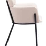 Beige Modern Dining Chair with Steel Frame and Vinyl Upholstery (Set of 2) 9 Beige Modern Dining Chair with Steel Frame and Vinyl Upholstery (Set of 2)