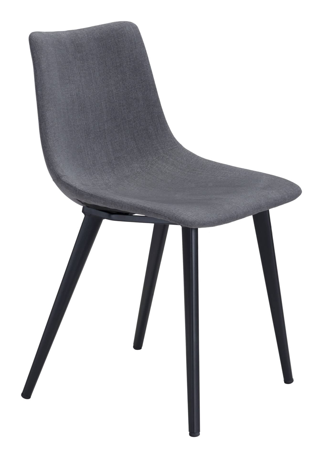 Modern Scoop Dining Chair with Steel Frame - Gray (Set of 2) 3 Modern Scoop Dining Chair with Steel Frame - Gray (Set of 2) - Image 3