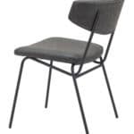 Vintage Black Faux Leather Dining Chair with Steel Frame (Set of 2) 16 Vintage Black Faux Leather Dining Chair with Steel Frame (Set of 2)
