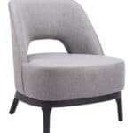 Gray Vinyl Accent Chair with Wood Base and Rubber Feet Protection 10 Gray Vinyl Accent Chair with Wood Base and Rubber Feet Protection