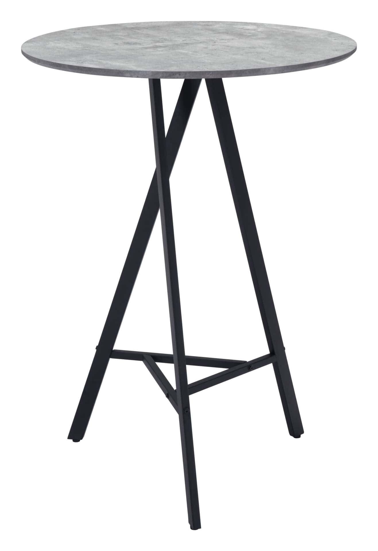 Mid-Century Modern Round Bar Table with Black Steel Legs 2 Mid-Century Modern Round Bar Table with Black Steel Legs - Image 2