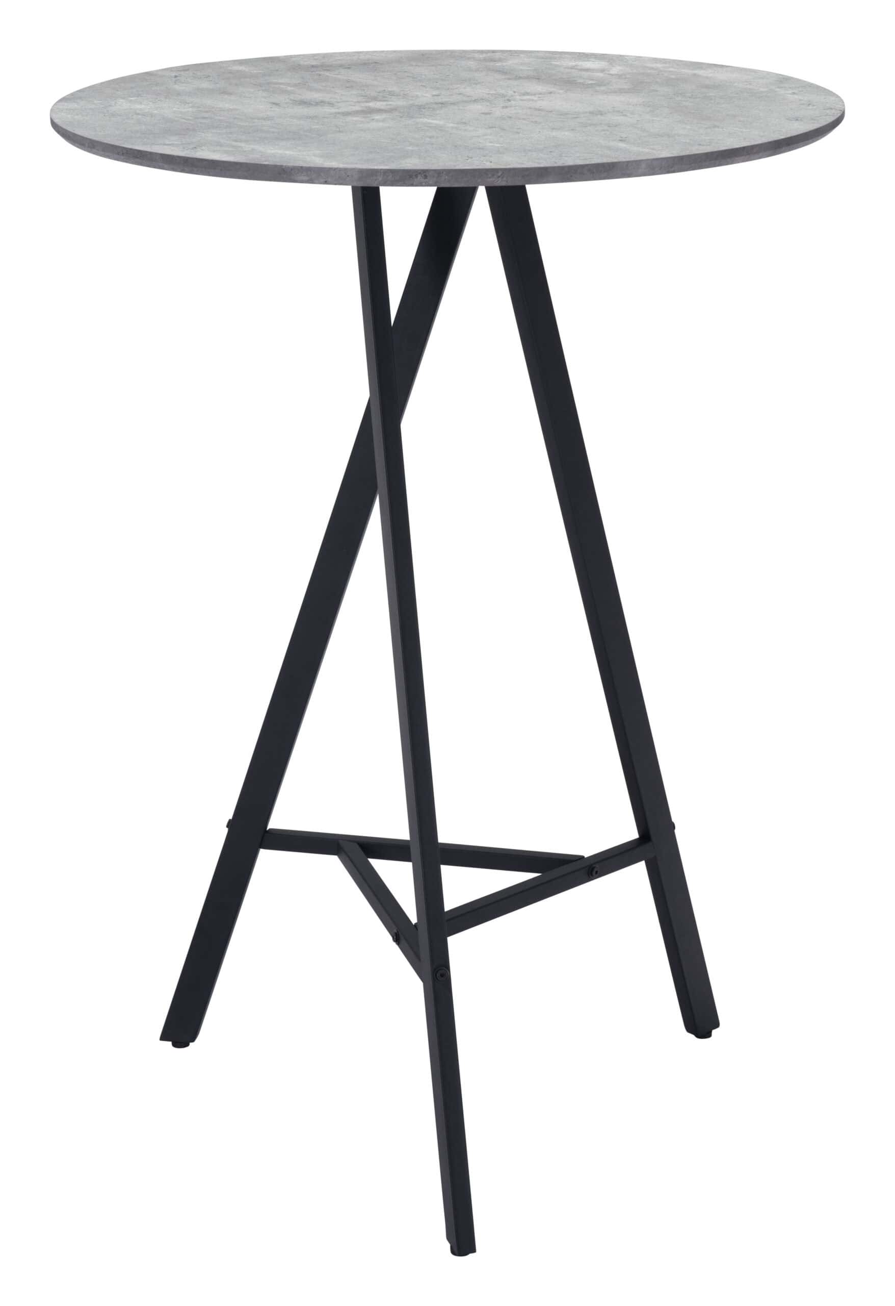 Mid-Century Modern Round Bar Table with Black Steel Legs 12 Mid-Century Modern Round Bar Table with Black Steel Legs