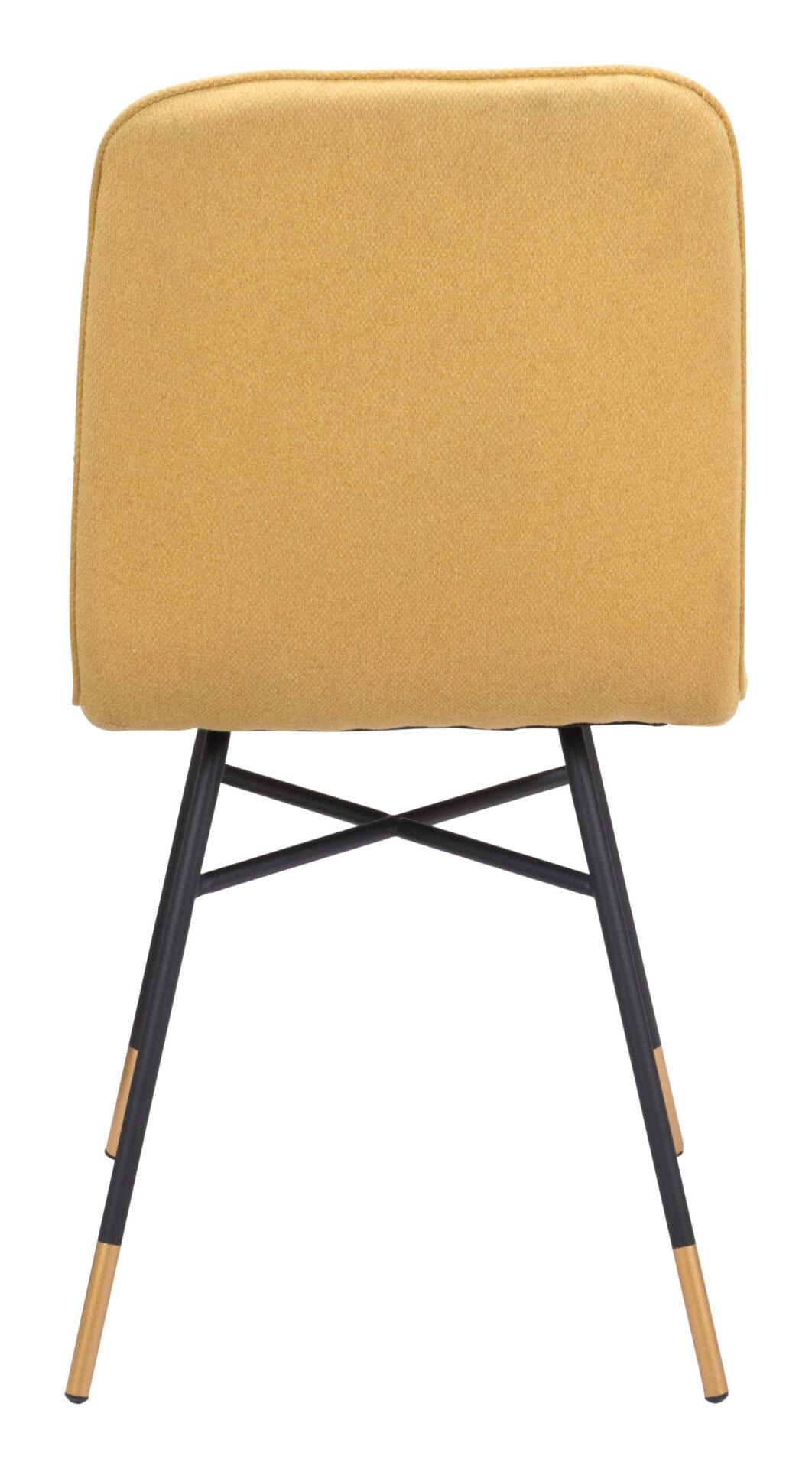 Yellow Polyester Upholstered Dining Chair with Gold-Tipped Legs (Set of 2) 6 Yellow Polyester Upholstered Dining Chair with Gold-Tipped Legs (Set of 2) - Image 6