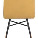 Yellow Polyester Upholstered Dining Chair with Gold-Tipped Legs (Set of 2) 14 Yellow Polyester Upholstered Dining Chair with Gold-Tipped Legs (Set of 2)