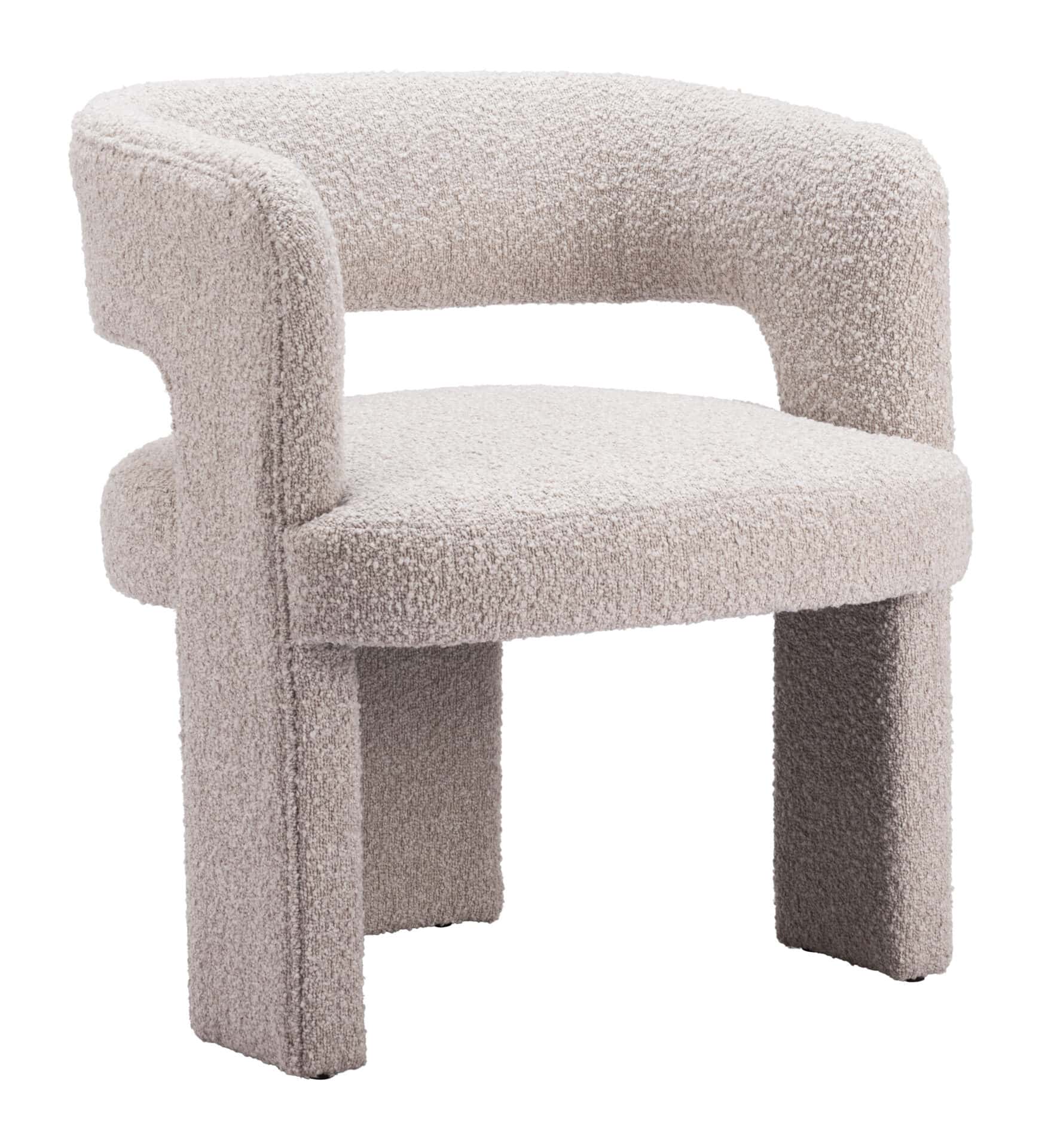 Sandy Beige Modern Accent Chair with Shearling Fabric and Armrest Support 6 Sandy Beige Modern Accent Chair with Shearling Fabric and Armrest Support - Image 6