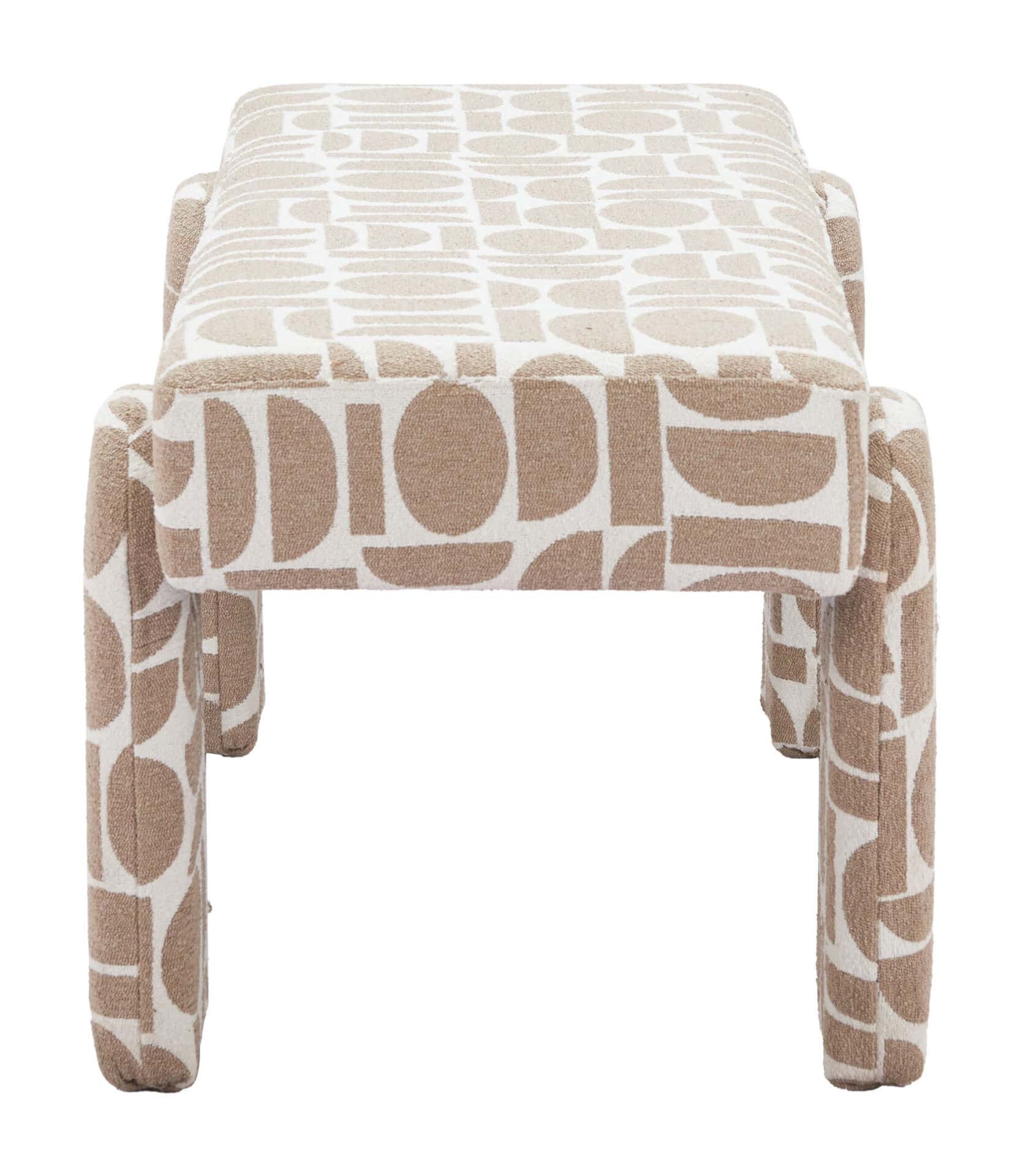 Gray Upholstered Bench with Wood Frame and Rubber Feet Protection 3 Gray Upholstered Bench with Wood Frame and Rubber Feet Protection - Image 3