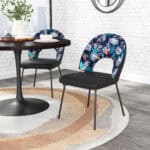Multicolor Velvet Dining Chairs with Steel Frame (Set of 2) 12 Multicolor Velvet Dining Chairs with Steel Frame (Set of 2)