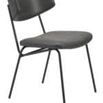 Vintage Black Faux Leather Dining Chair with Steel Frame (Set of 2) 12 Vintage Black Faux Leather Dining Chair with Steel Frame (Set of 2)