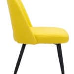 Yellow Shearling-Style Dining Chair with Steel Legs (Set of 2) 16 Yellow Shearling-Style Dining Chair with Steel Legs (Set of 2)