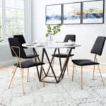 Black Velvet Dining Chair with Gold Frame (Set of 2) 11 Black Velvet Dining Chair with Gold Frame (Set of 2)