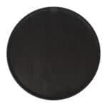 Sleek Black Mango Wood Round Coffee Table with Rubber Feet 9 Sleek Black Mango Wood Round Coffee Table with Rubber Feet