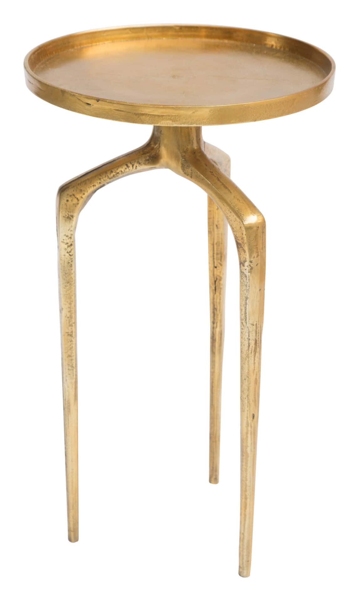 Round Antique Gold Accent Tables with Rimmed Top (Set of 2) 3 Round Antique Gold Accent Tables with Rimmed Top (Set of 2) - Image 3