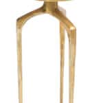 Round Antique Gold Accent Tables with Rimmed Top (Set of 2)