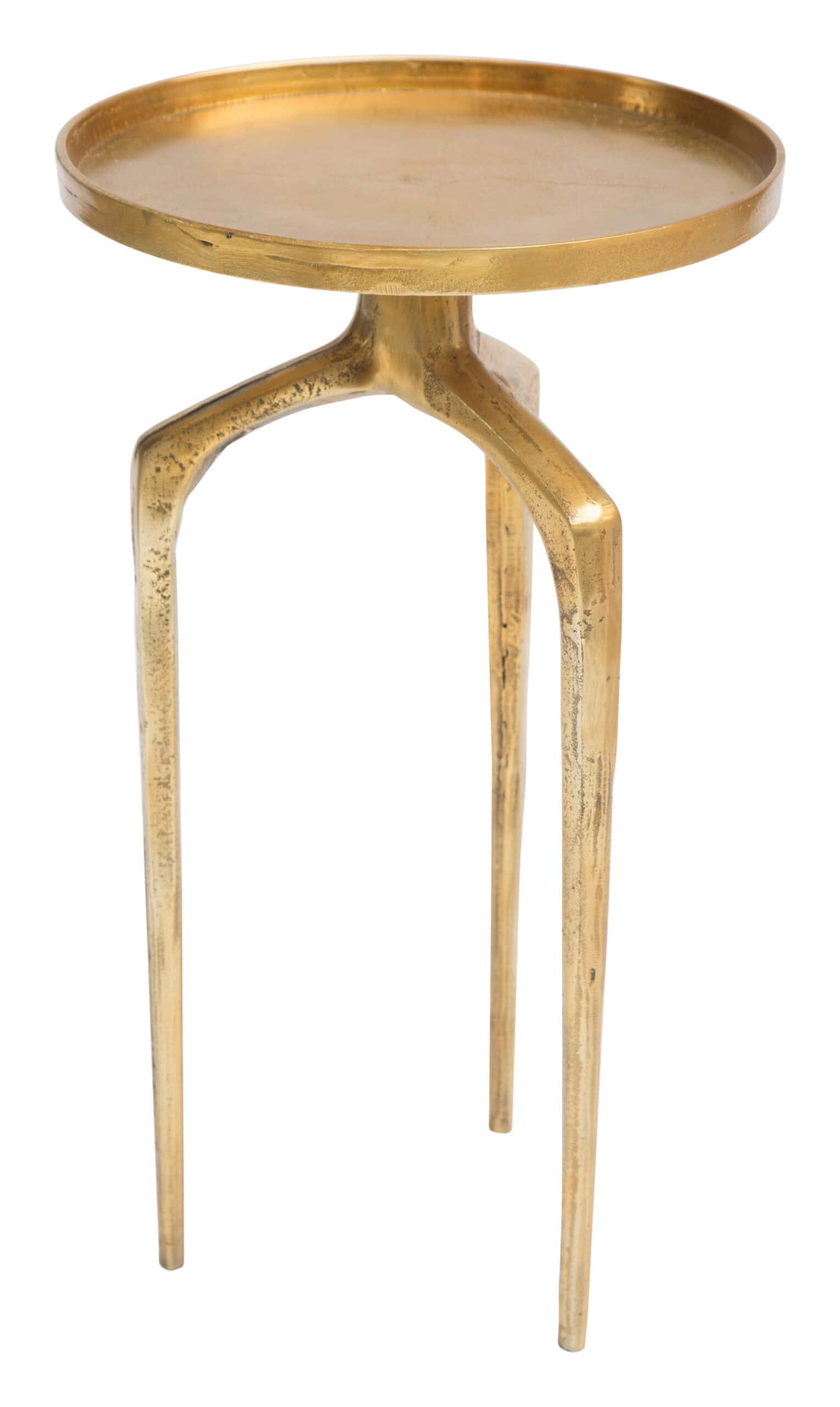 Round Antique Gold Accent Tables with Rimmed Top (Set of 2) 13 Round Antique Gold Accent Tables with Rimmed Top (Set of 2)