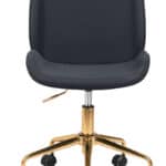 Glam Black Faux Leather Office Chair with Gold Steel Frame
