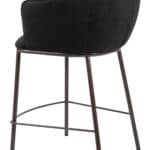 Black & Bronze Counter Stool with Teddy Fabric and Armrests