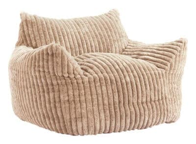 Taupe Corduroy Armchair with Foam Cushioning and Armrests