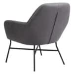 Modern Gray Vinyl Accent Chair with Steel Frame and Armrest Support